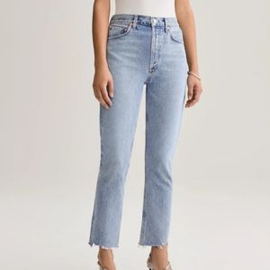 AGolde Riley High Rise Straight Crop Jeans 26